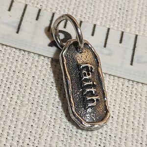 Waxing Poetic Faith Steling Silver Charm
